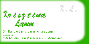 krisztina lamm business card